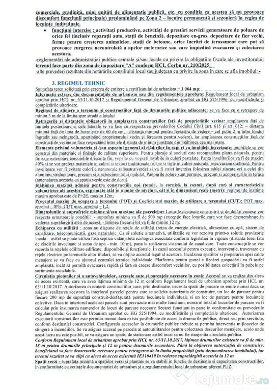 Teren Intravilan Plaja Corbu | 1.064 mp | Ideal Investiție