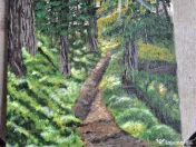 Tablou pictat manual „Șoaptele pădurii” – peisaj cu brazi 