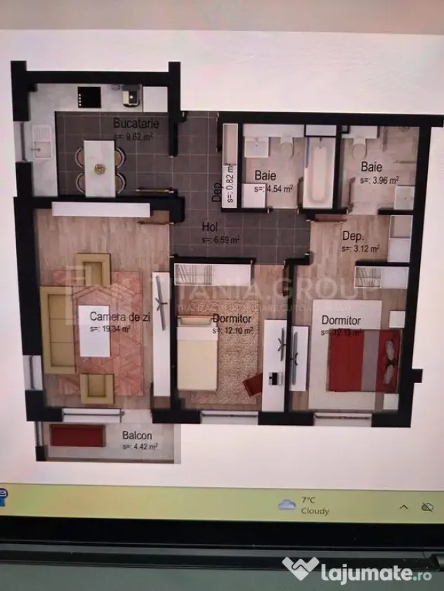 Apartament 3 camere decomandat, mobilat modern, parcare s...