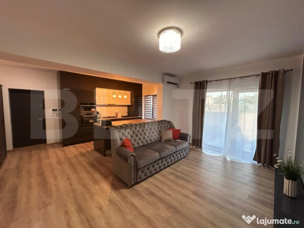 Apartament cu 2 camere, 30mp curte, incalzire in pardoseala,