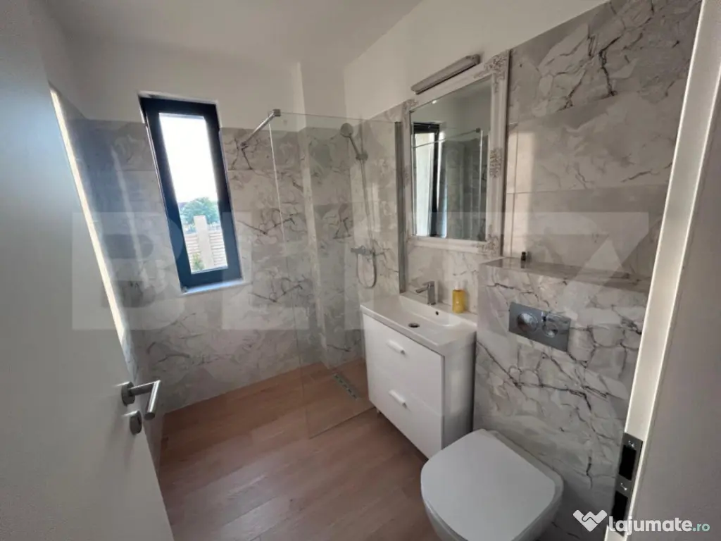 Apartament cu 2 camere, 30mp curte, incalzire in pardoseala,