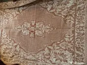 Cuvertura bumbac noua,in doua culori,cu doua fete si franjuri. 