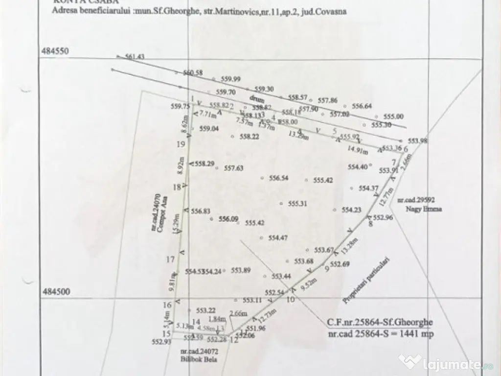 Teren intravilan, cu panorama superba, in Sfantu Gheorghe, C