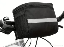 Geanta ghidon, cos de bicicleta/ trotineta din nailon negru cu bretele reglabile