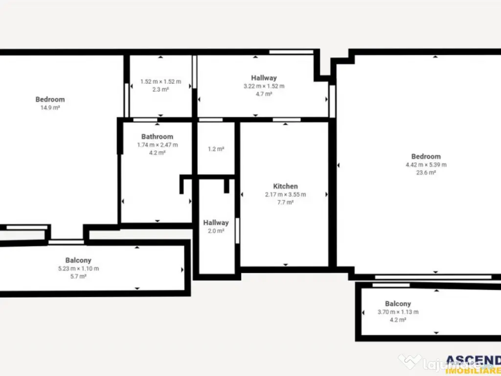 Decomandat,60mp,vitalizat,2 balcoane,living 24mp,areal linis