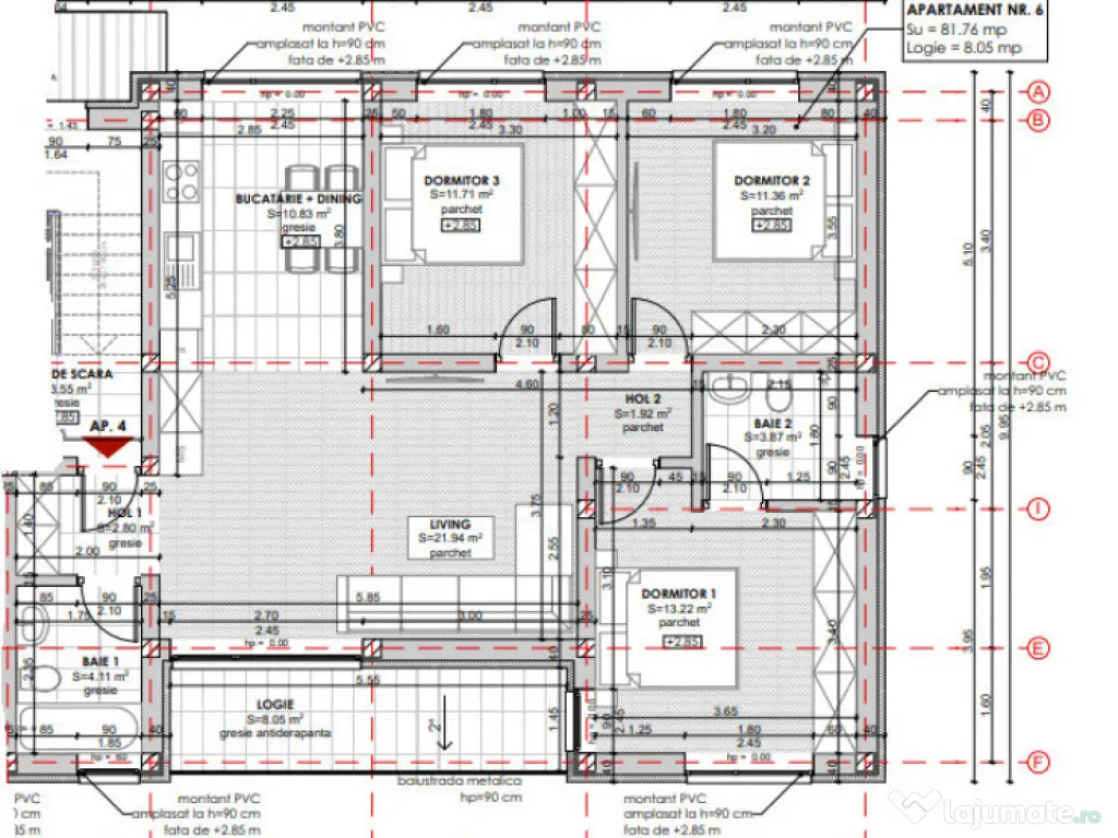0% Comision, Apartament Nou cu 4 camere, zona livada Meses.