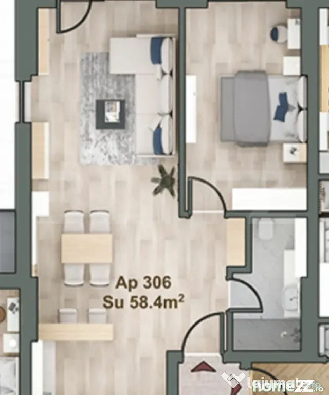 Apartament cu 2 camere, 58 mp, semifinisat, zona Iulius Mall - Cluj-Napoca (Cluj)