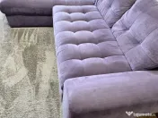 Canapea coltar extensibil, sezlong stanga, stofa Mobexpert 