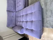 Canapea coltar extensibil, sezlong stanga, stofa Mobexpert 