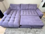 Canapea coltar extensibil, sezlong stanga, stofa Mobexpert 