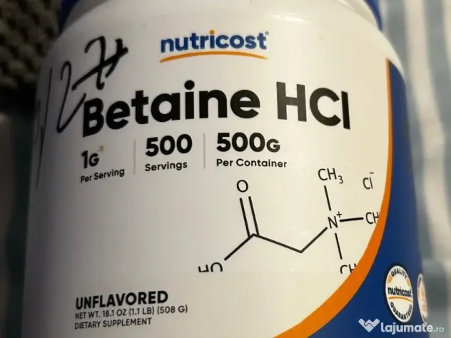 Betaina HCl sustine digestia prin cresterea aciditatii gastrice