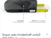 Kinderkraft, Unity 2, I-Size, scaun auto, Grey, 100-150 cm, 15-36 kg 