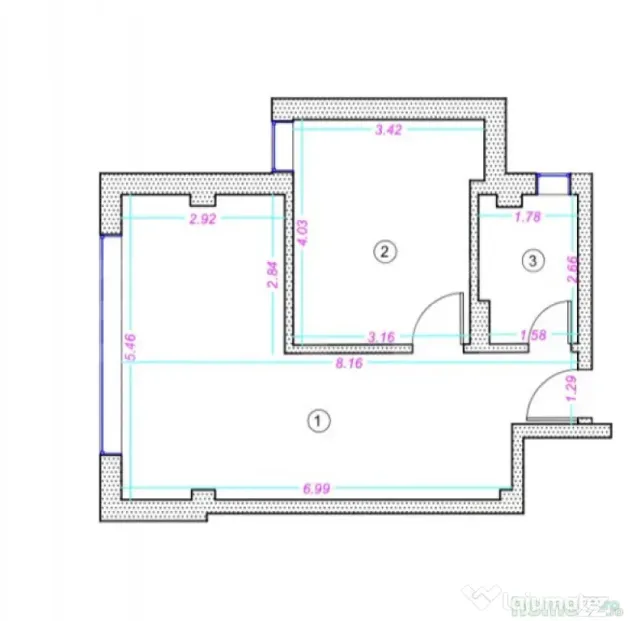 Apartament 2 camere, 44 mp, finisat, zona Donath