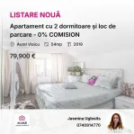Apartament cu 2 dormitoare și loc de parcare - 0% COMISION
