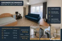 Garsoniera decomandata | 40.71 mp | Bloc 2019 | Balcon | zon
