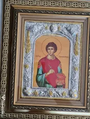 Icoana Argintata-Sfantul Pantelimon Relief 3 D 