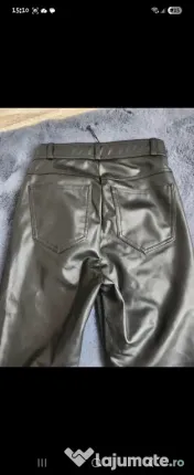 PANTALONI Zara negru lucios 