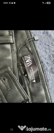 PANTALONI Zara negru lucios 