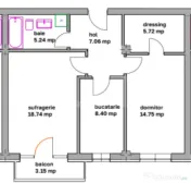 Apartamente moderne cu 2 camere, balcon si dressing - bloc n 