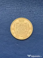 Moneda aur Romania 20 lei 1890 Carol I 6.45 g monetărie Bucuresti t