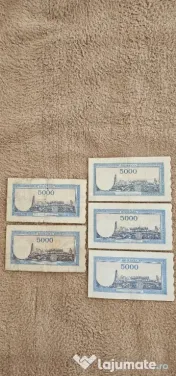 10 bancnote 5000 puse in circulatie in perioada 1943,1944,1945 