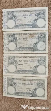 7 Bancnote 100.000 Lei puse in circulatie intre anii 1945-1946 