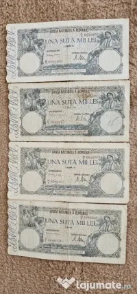 7 Bancnote 100.000 Lei puse in circulatie intre anii 1945-1946 