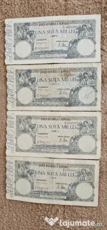 7 Bancnote 100.000 Lei puse in circulatie intre anii 1945-1946