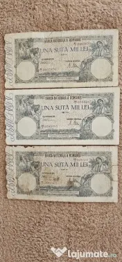 7 Bancnote 100.000 Lei puse in circulatie intre anii 1945-1946 