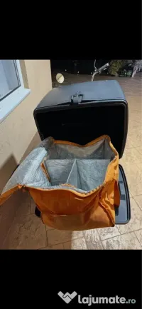 Cutie moto 100 litri pentru livrari+geanta termoizolanta 