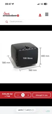 Cutie moto 100 litri pentru livrari+geanta termoizolanta 