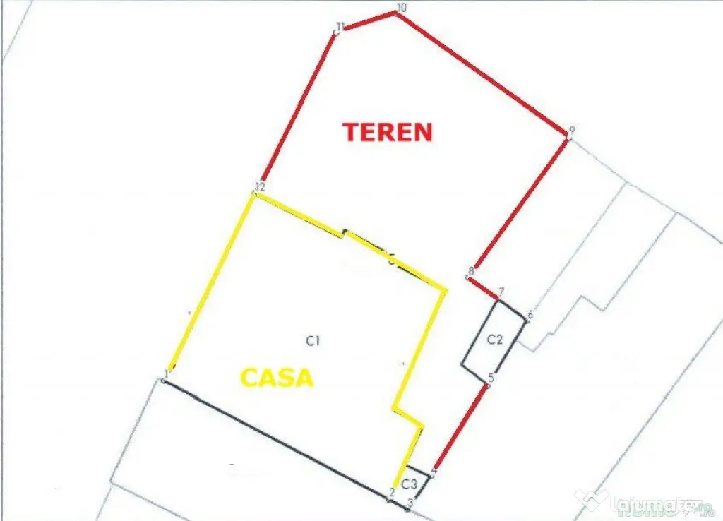 Teren 198mp +casa nelocuibila