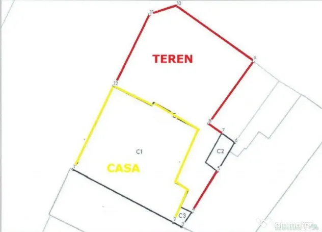 Teren 198mp +casa nelocuibila
