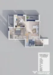 Apartament 2 camere 57 mp 2 balcoane etaj 1 