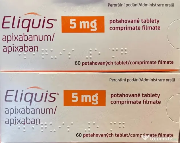 Ofer două cutii de Eliquis 5 mg sigilate
