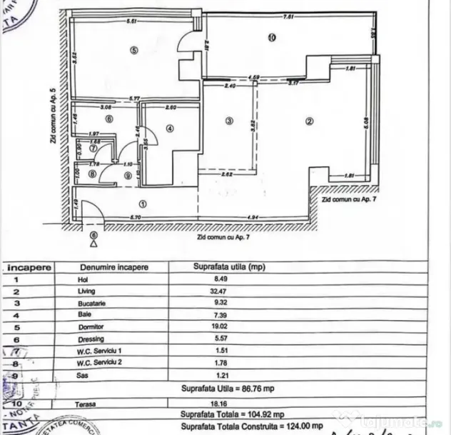 Apartament 2 camere zona Faleza Nord(vedere superba catre...