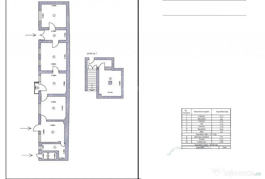 Casa 3 cam zona Armeneasca- Mosilor, str. Toamnei