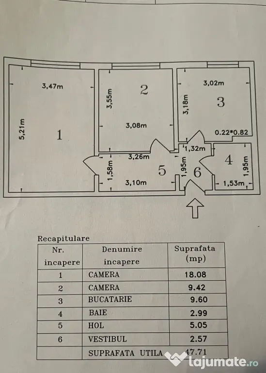 Apartament 2 camere Brancoveanu – Izvorul Muresului, 49 mp, bloc reabilitat