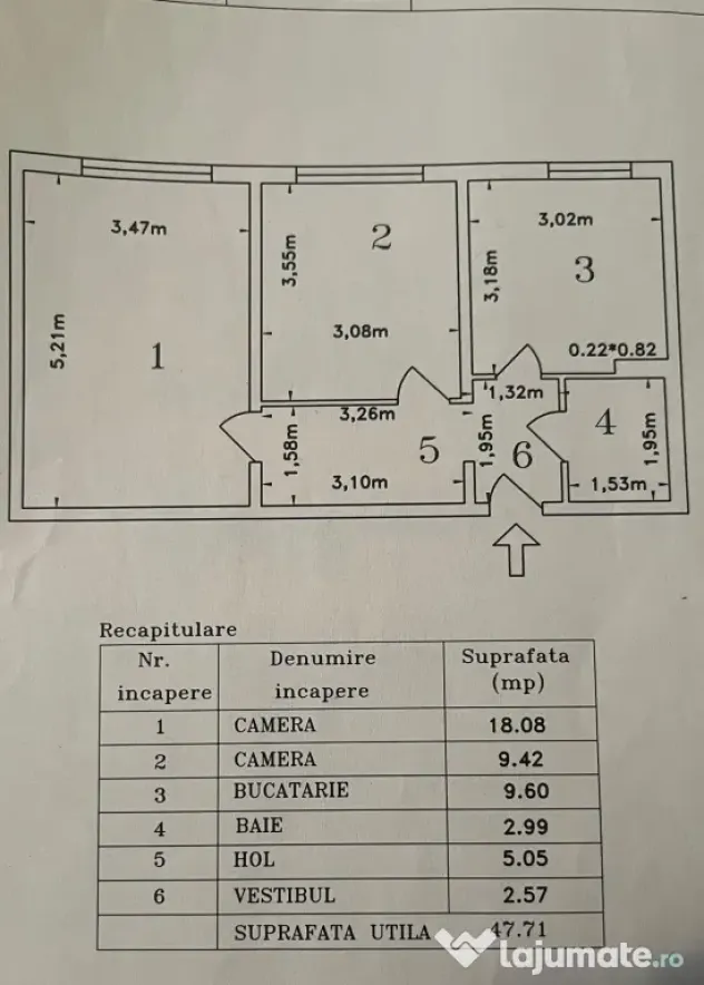 Apartament 2 camere Brancoveanu – Izvorul Muresului, 49 mp, bloc reabilitat