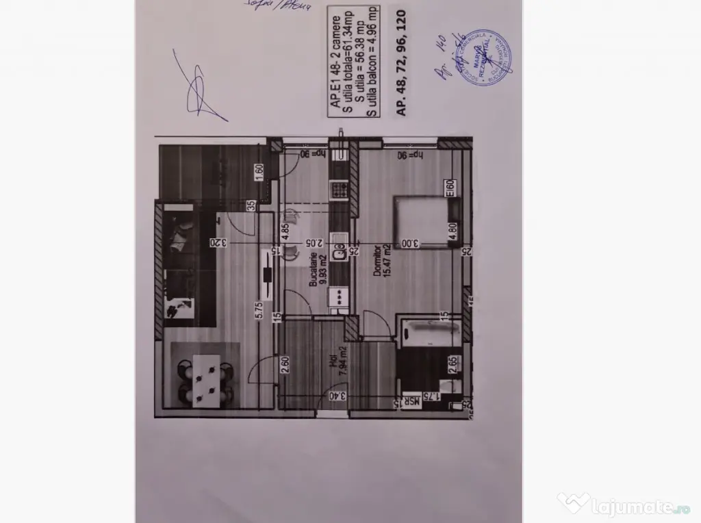 Apartament 2 Camere Decomandat 61 MP