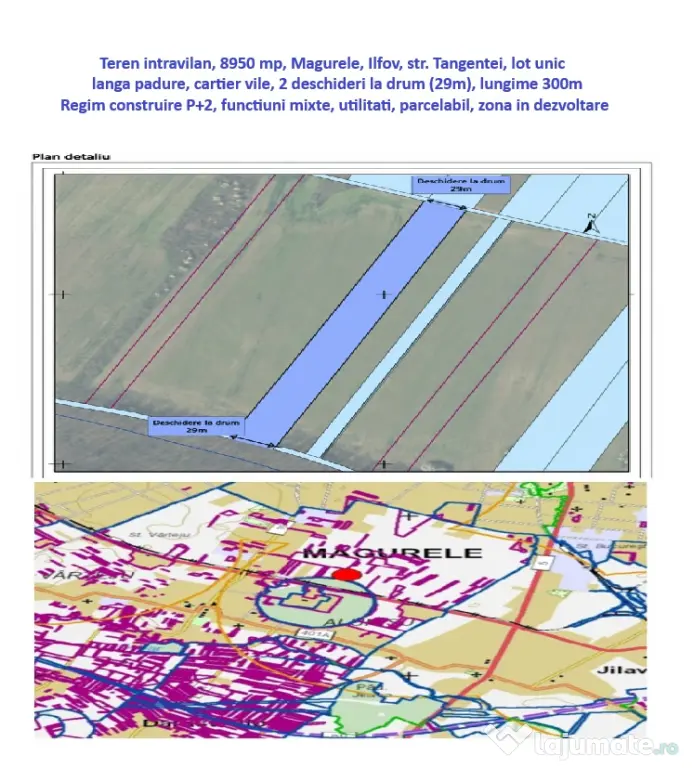 Teren, 8950 mp, langa padure, Intravilan, Magurele, Ilfov, strada Tangentei