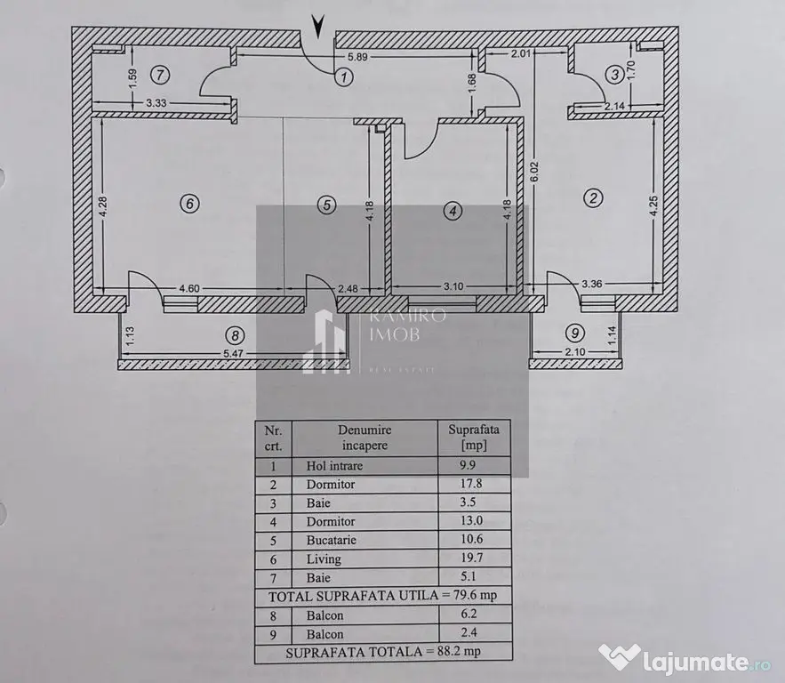 Apartament 3 camere decomandat + parcare Grand Kristal Re...