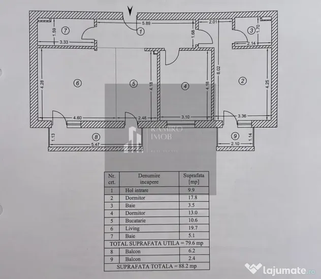 Apartament 3 camere decomandat + parcare Grand Kristal Re...
