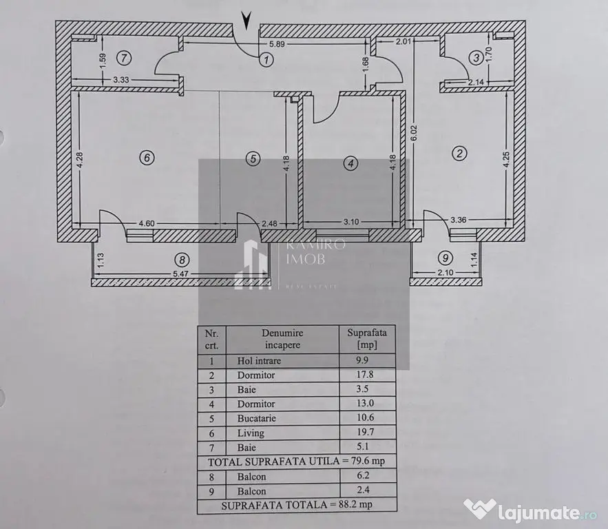 Apartament 3 camere decomandat + parcare Grand Kristal Re...