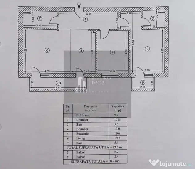 Apartament 3 camere decomandat + parcare Grand Kristal Re...