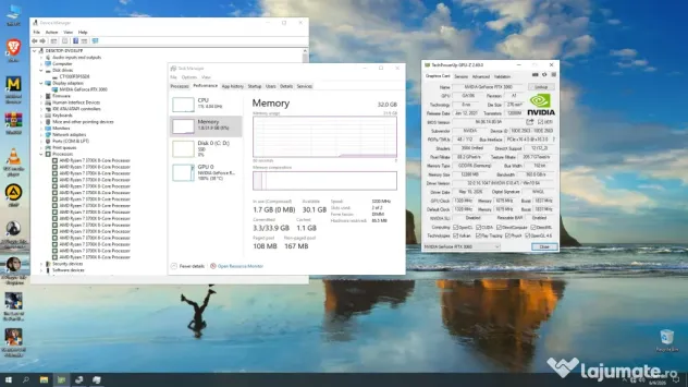 Unitate PC AMD Ryzen 7 3700X 32GB DDR4 3200MHz RTX 3060 12GB GDDR6 1TB SSD M.2