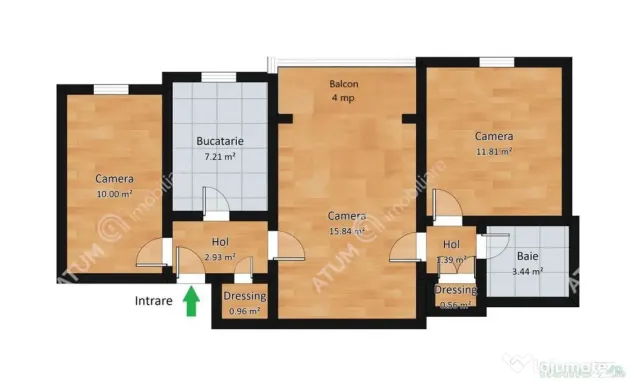 Apartament 3 camere si balcon situat in zona Dioda din Sibiu - Sibiu (Sibiu)