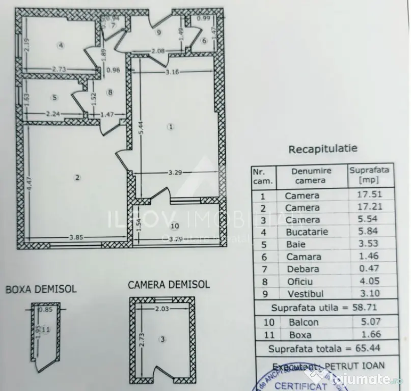 Apartament 2 cam Floreasca, 59mp, centrală, renovat, boxă