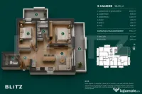 Apartament 3 camere / 2 Balcoane / nZEB / Buna Ziua 