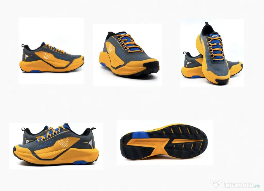 Sneakers, Gri/Orange, marime 44, noi